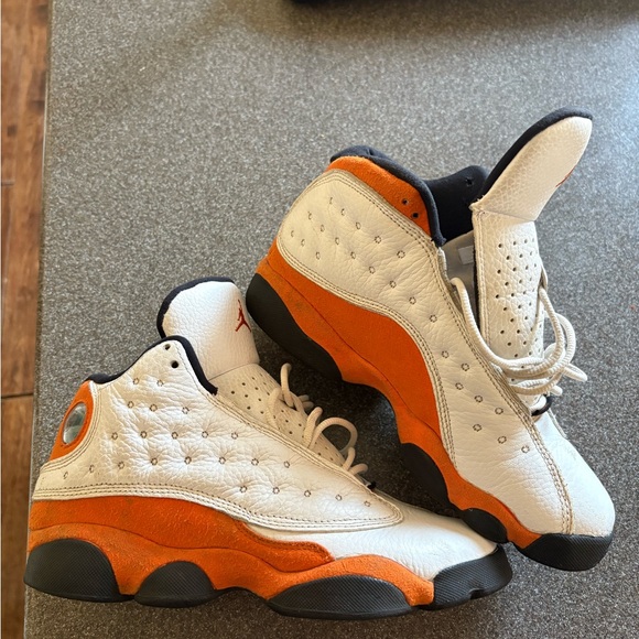 Jordan Kids White and Orange Sneakers - Picture 4 of 7